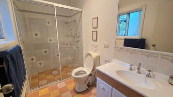 Hair dryer, soap, toilet paper