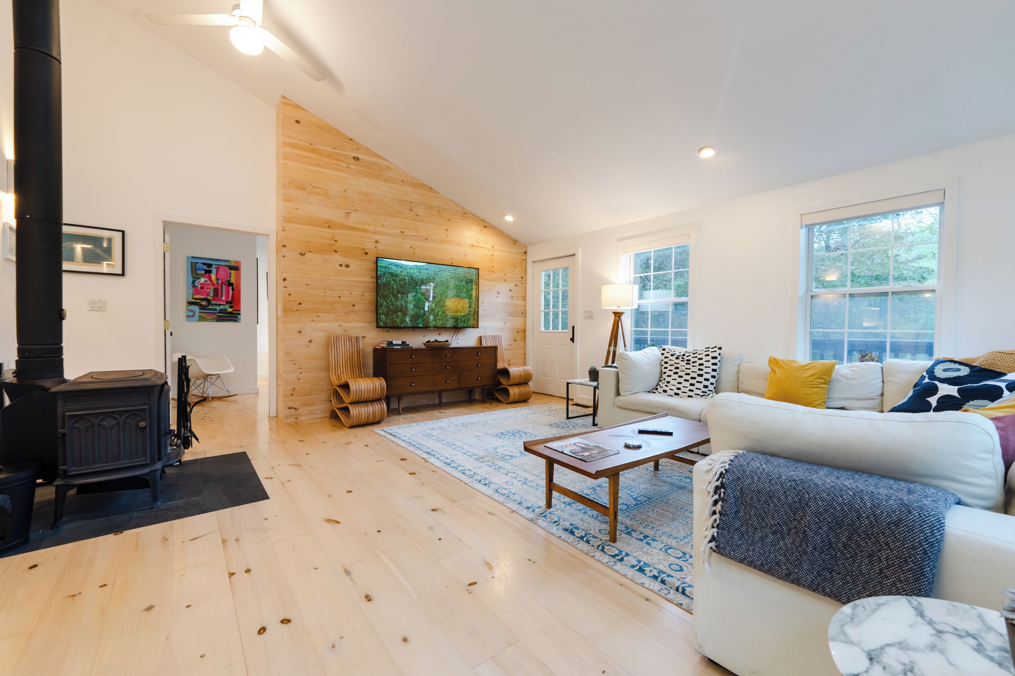 Cheminée, jeux vidéo, lecteur de DVD, livres