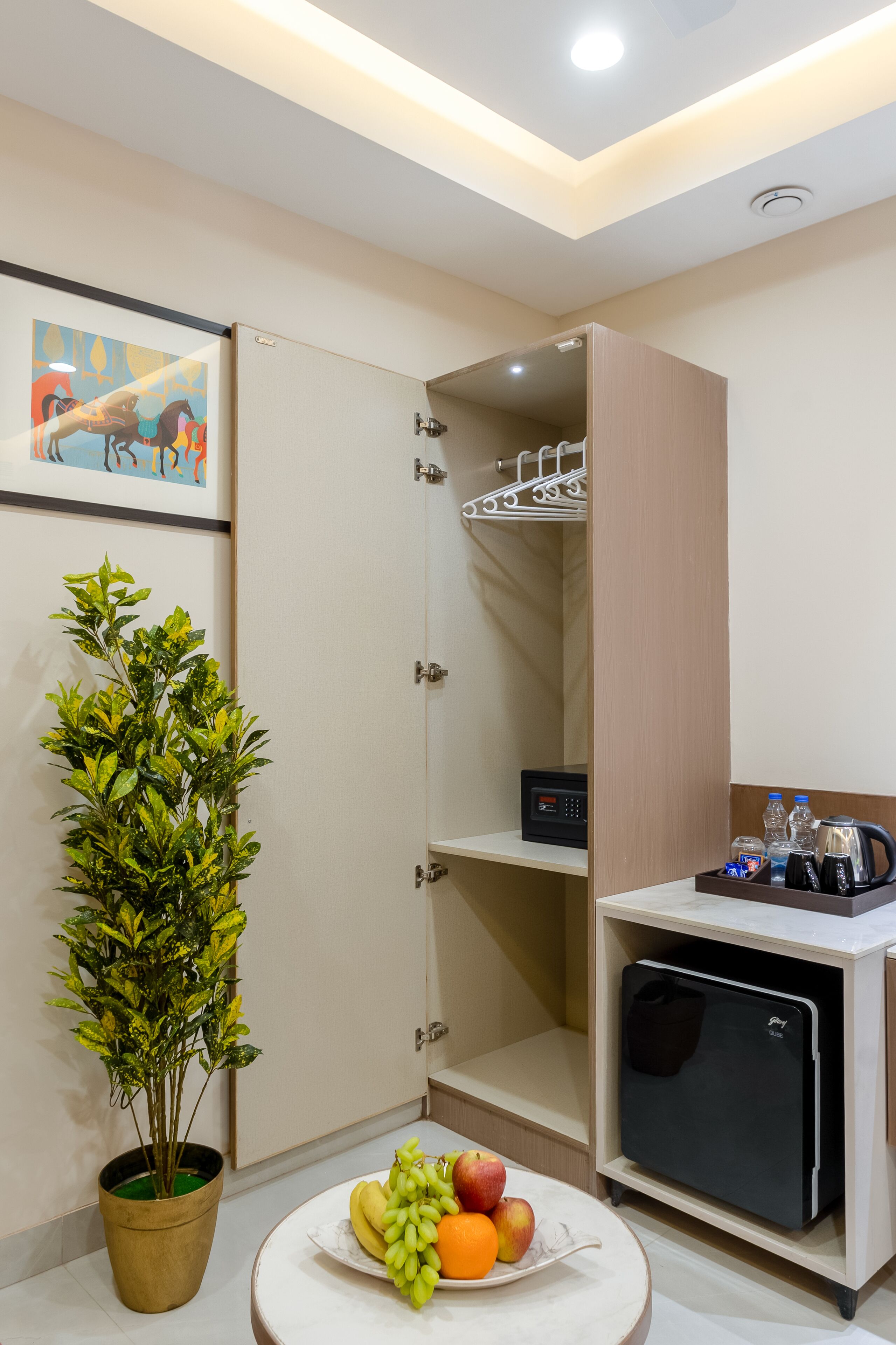 In-room safe, desk, laptop workspace, blackout drapes