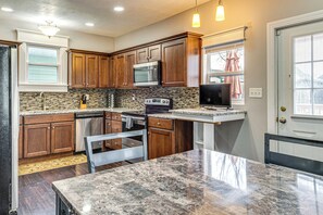 Fridge, microwave, stovetop, dishwasher - 3 Mi to Dtwn Indy: Bright Home w/ Furnished Deck (Indianapolis)