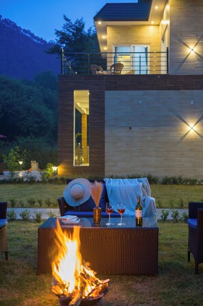 Terrace/patio - Alaya Stays Avasa Riverside 3 BHK Villa (South Gola Range)
