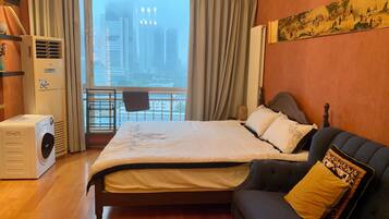 Blackout drapes, iron/ironing board, free WiFi