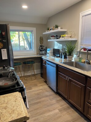 Fridge, microwave, oven, stovetop - Stylish and comfortable! House close to downtown Akron. (Akron)