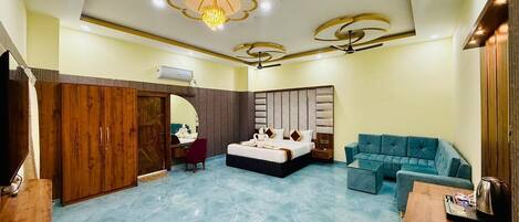 Suite luxueuse | Aire de séjour | Téléviseur à DEL de 52 po avec télévision par câble, Netflix