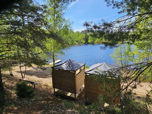 Private Cottage + Nordic Bath + Sauna, near Lake