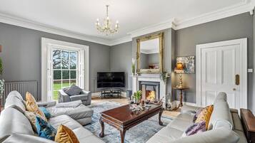 Smart TV, fireplace, video games