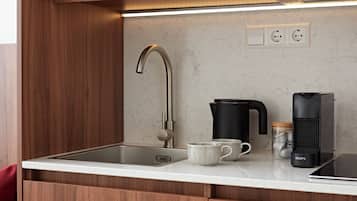 Espresso maker, coffee/tea maker, electric kettle, highchair