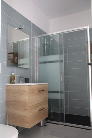 Shower, hair dryer, towels, soap - Renovated farmhouse in the heart of nature in the PNR de Millevaches en Limousin (Sussac)