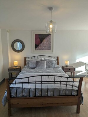1 bedroom, desk, iron/ironing board, travel crib