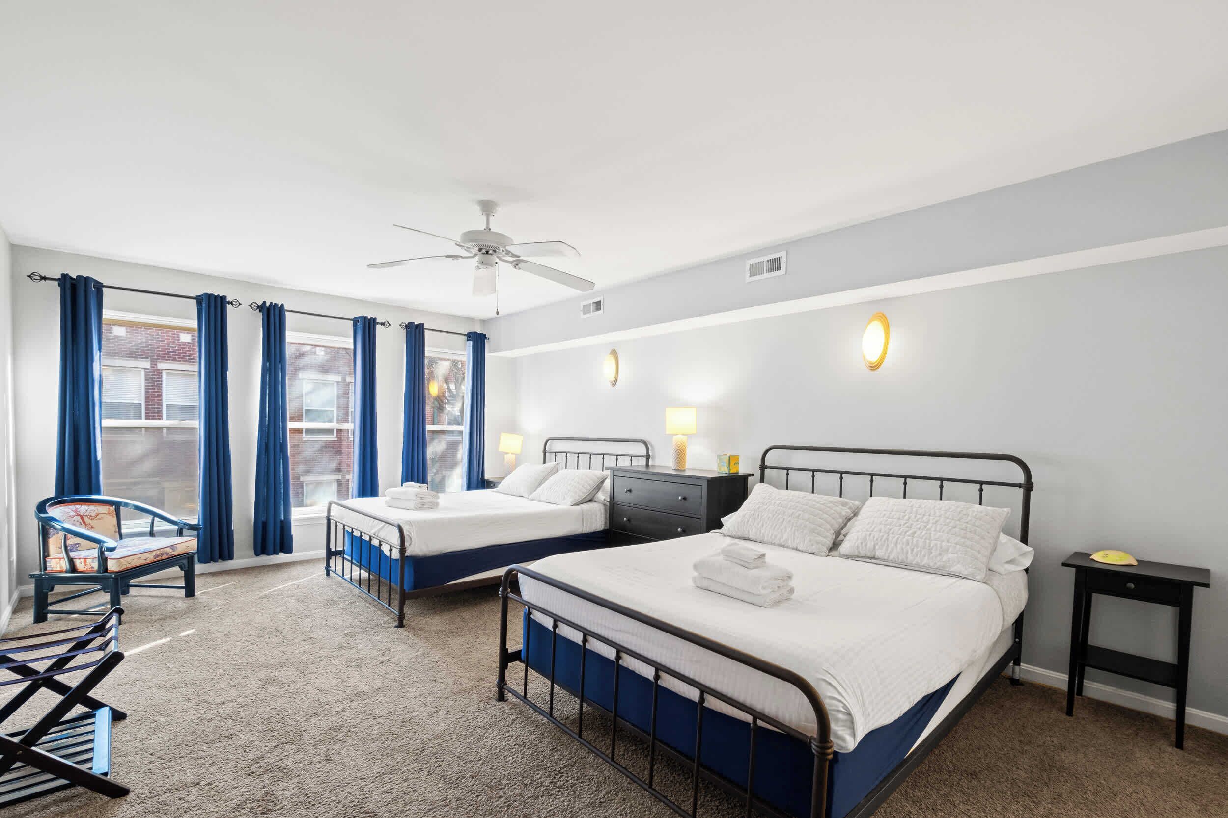 2 bedrooms, iron/ironing board, WiFi, bed sheets