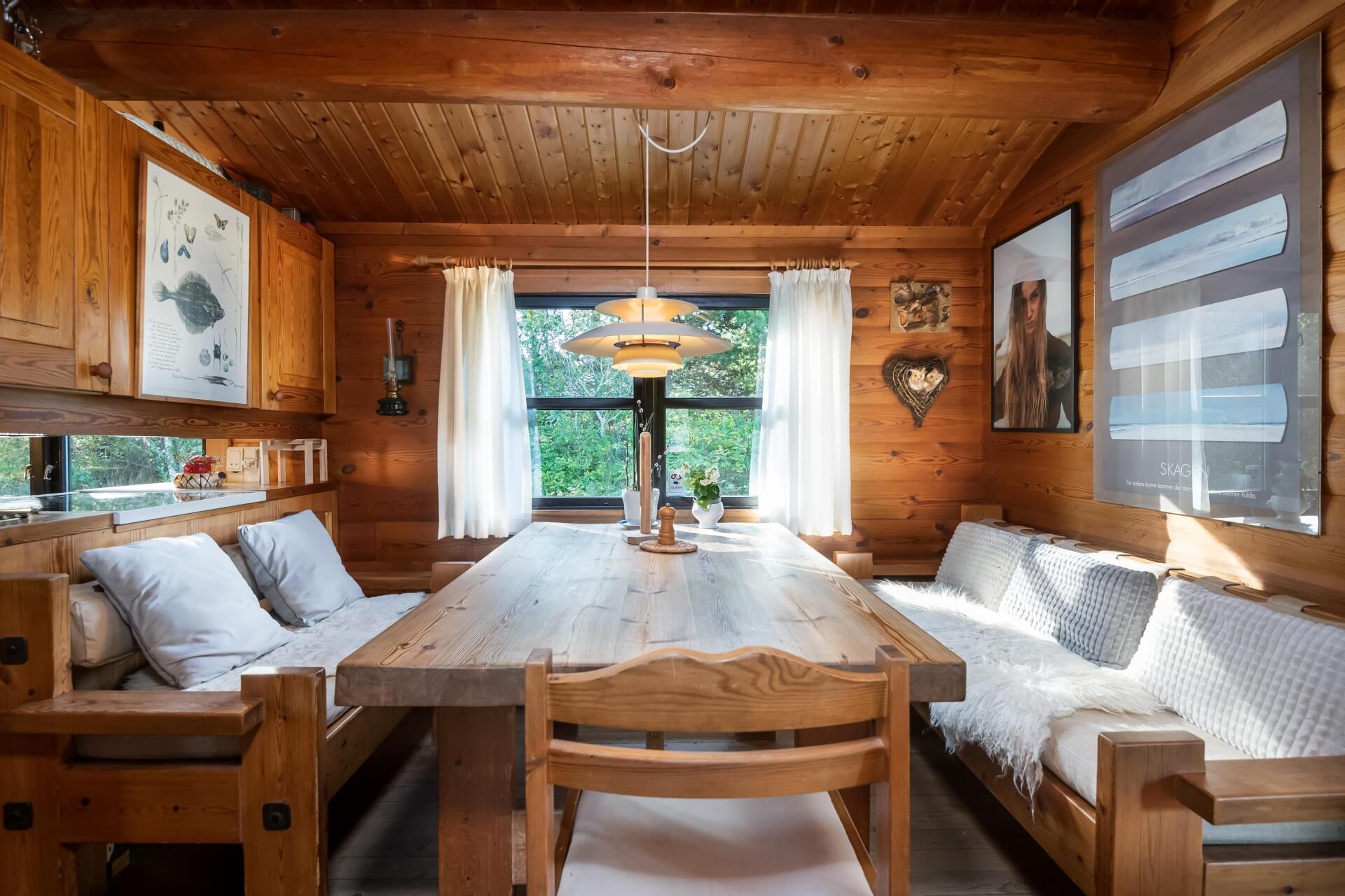 Cabin, 2 phòng ngủ, phòng tắm hơi, quang cảnh vườn | Khu ăn uống