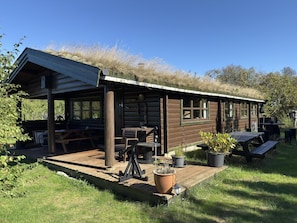 Cabana, 2 quartos, sauna seca, vista para o jardim | Opções para refeição ao ar livre