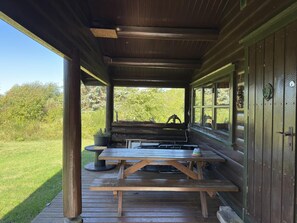 Cabin, 2 Bedrooms, Sauna, Garden View | Outdoor dining - Charming Norwegian Log Cabin in Skagen Cozy Retreat Awaits (Skagen)