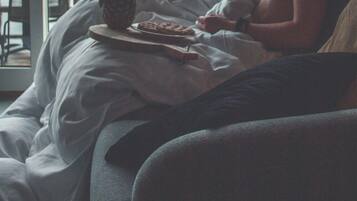 Utsikt mot strand/hav