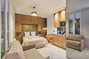 1 slaapkamer, een strijkplank/strijkijzer, wifi, beddengoed