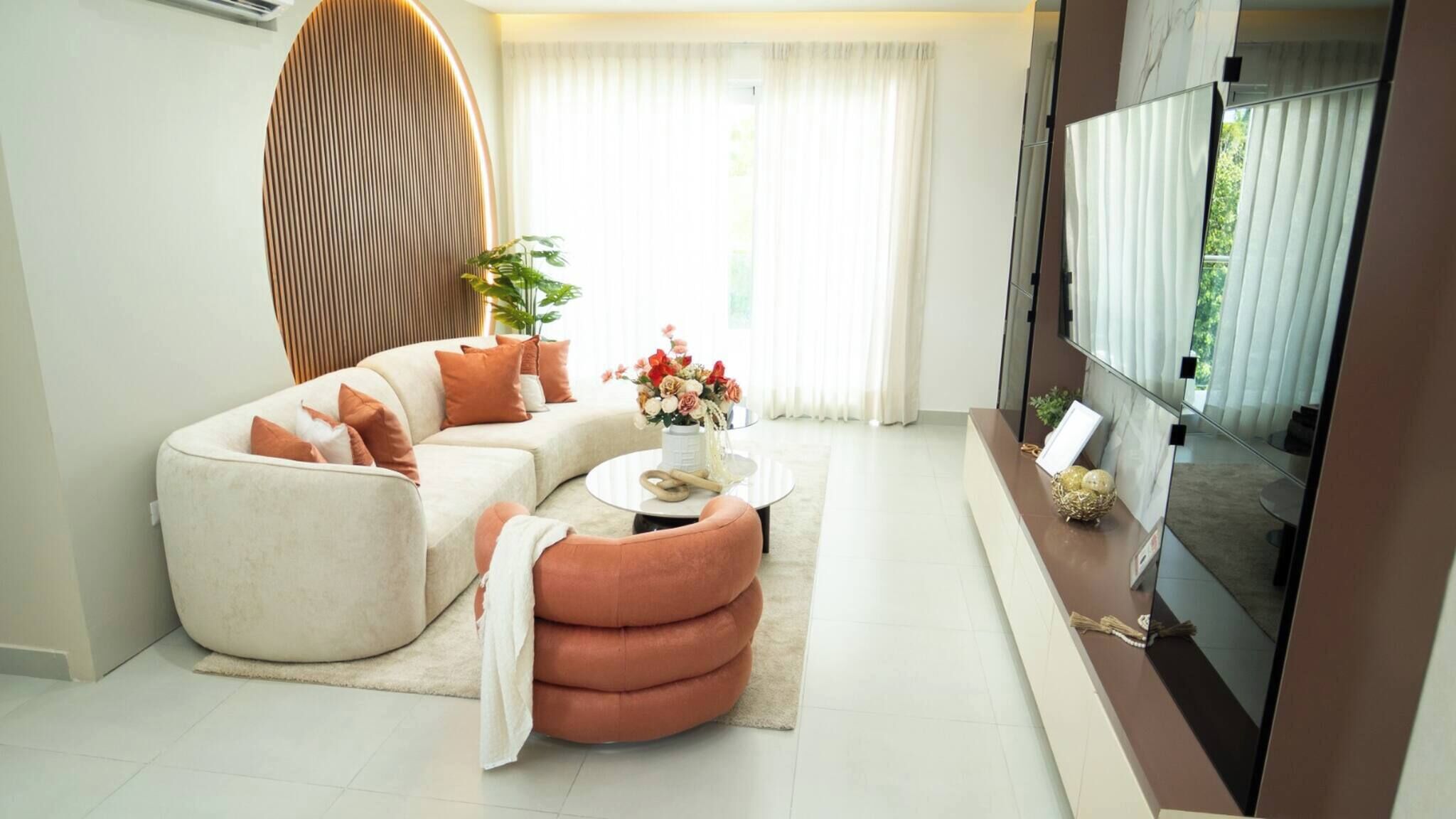 アパートメント 3 ベッドルーム 喫煙可 バルコニー | リビングルーム