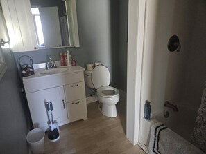 Séchoir à cheveux, serviettes fournies, savon, papier de toilette