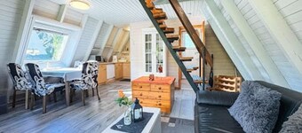 Roof-only house right in the forest, pet-friendly and ideal for small families