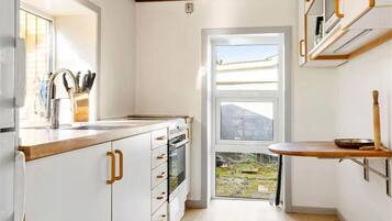 Réfrigérateur, micro-ondes, plaque de cuisson