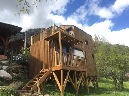Tiny House face au Mont-Blanc