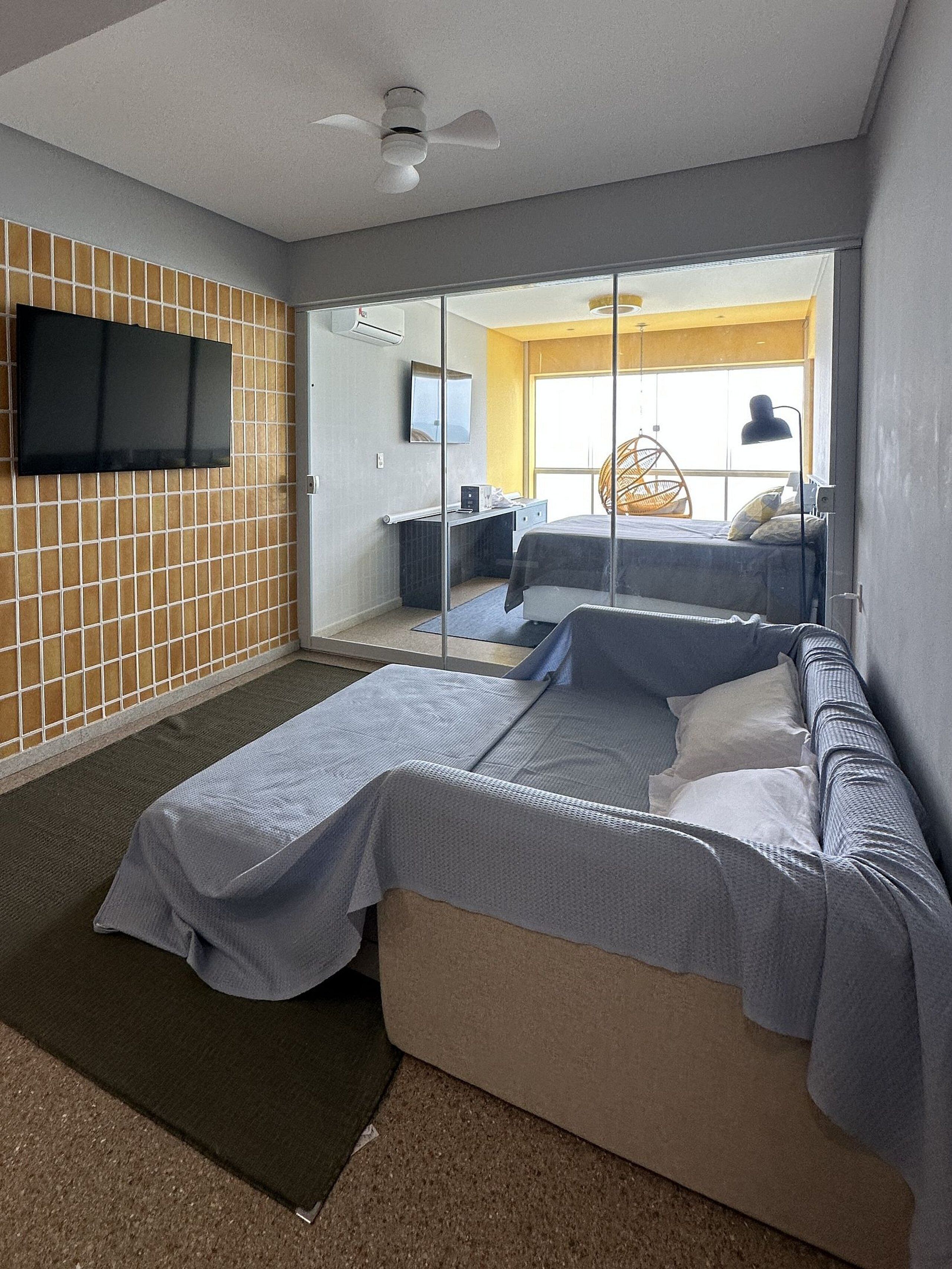 Blackout curtains, iron/ironing board, free WiFi