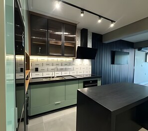 Apartment | Private kitchen - Guarapari Center Aparts (Guarapari)