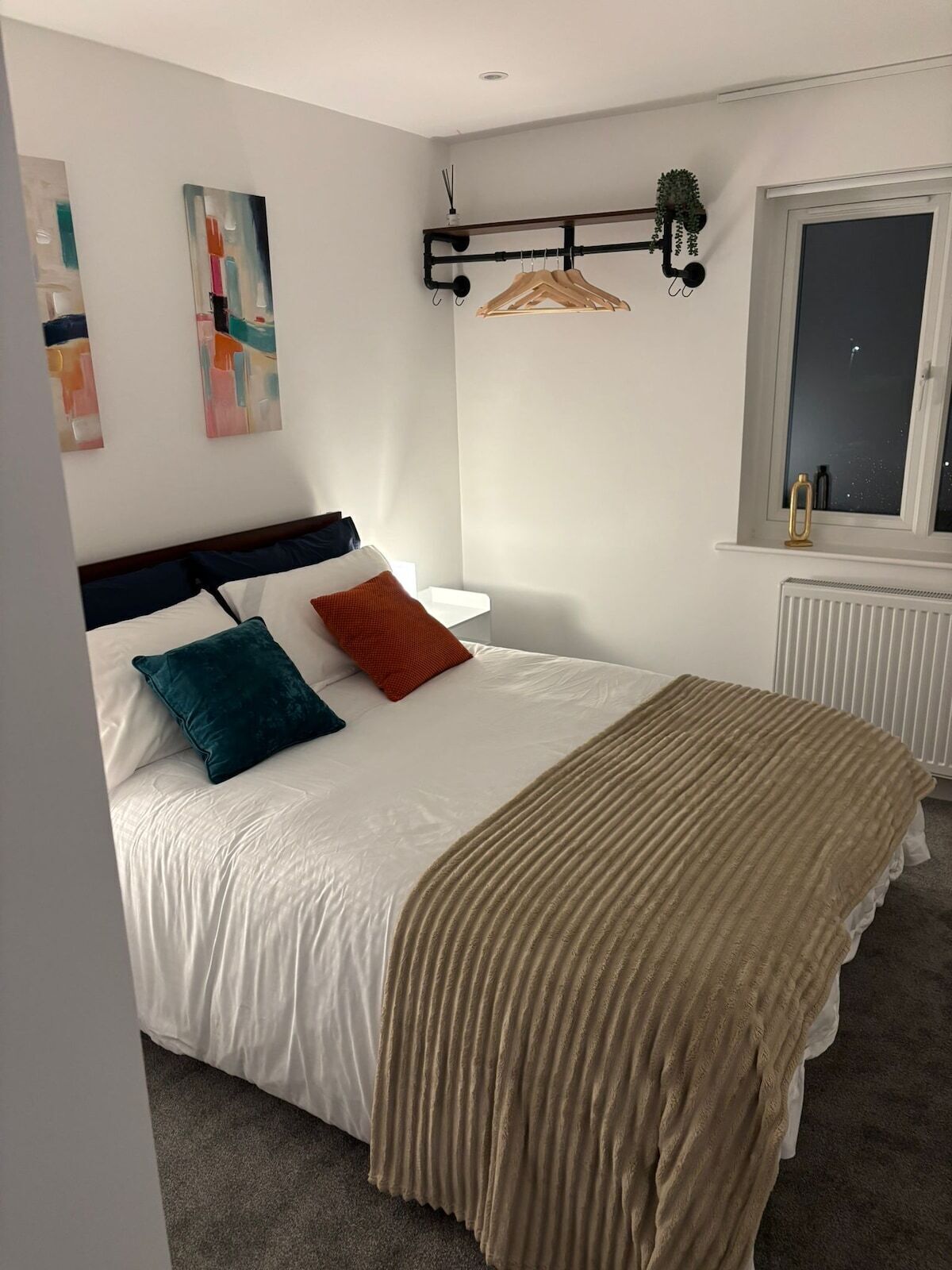 Double room with blackout curtains