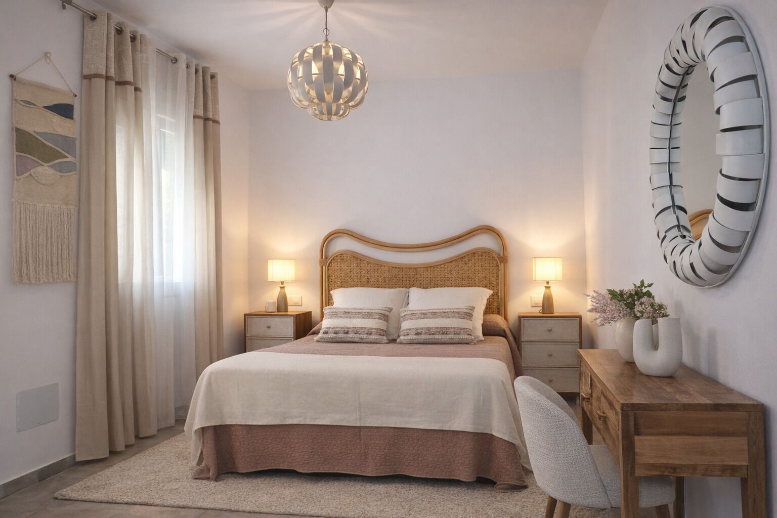 2 bedrooms, bed sheets