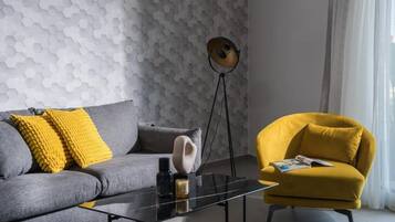 Appartement, balcon, vue ville | Coin séjour