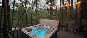 Trout House remote cabin in SuchesGA on Coopers Creek trout stream, spa, dogs ok