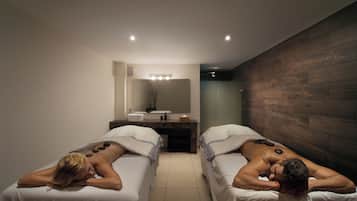 Un sauna, una bañera de hidromasaje, masajes