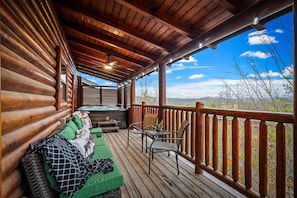 Terrace/patio - Luxury 5BR Cabin • Game Room • Hot Tub • Kids Loft • 10min to Dollywood (Pigeon Forge)