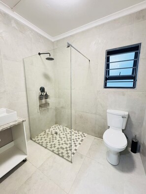 Dusche, Handtücher, Seife, Toilettenpapier