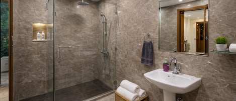 Deluxe Single Room | Bathroom | Free toiletries, hair dryer, towels, soap