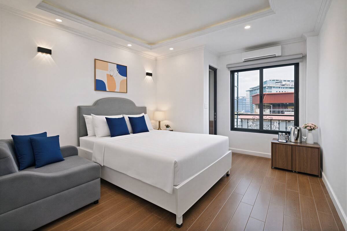 Kamar Double Deluks, ensuite, pemandangan kota | Meja kerja, ruang kerja ramah laptop, kedap suara, dan Wi-Fi gratis