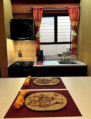 Fridge, microwave, stovetop, coffee/tea maker - Central & rear apartment - Rooftop, AC, Views! (Oaxaca de Juárez)