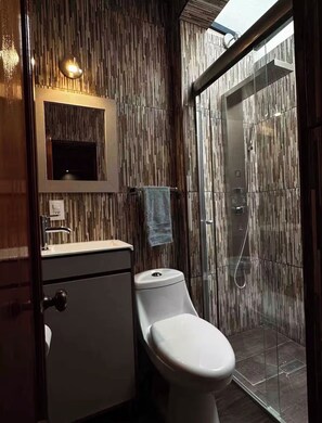 Shower, hair dryer, towels, soap - Central & rear apartment - Rooftop, AC, Views! (Oaxaca de Juárez)