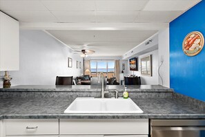 Fridge, microwave, oven, stovetop - Direct Bayfront Condo with Great Views and Pool (Ocean City)