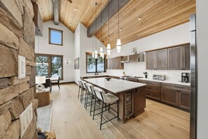 Fridge, microwave, oven, stovetop - Brand New Big Sky 5 Bedroom, 5.5 Bath Home with Private Lodge Access, Ski In/Out (Big Sky)