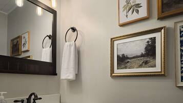 Regadera, secadora de cabello, toallas, shampoo