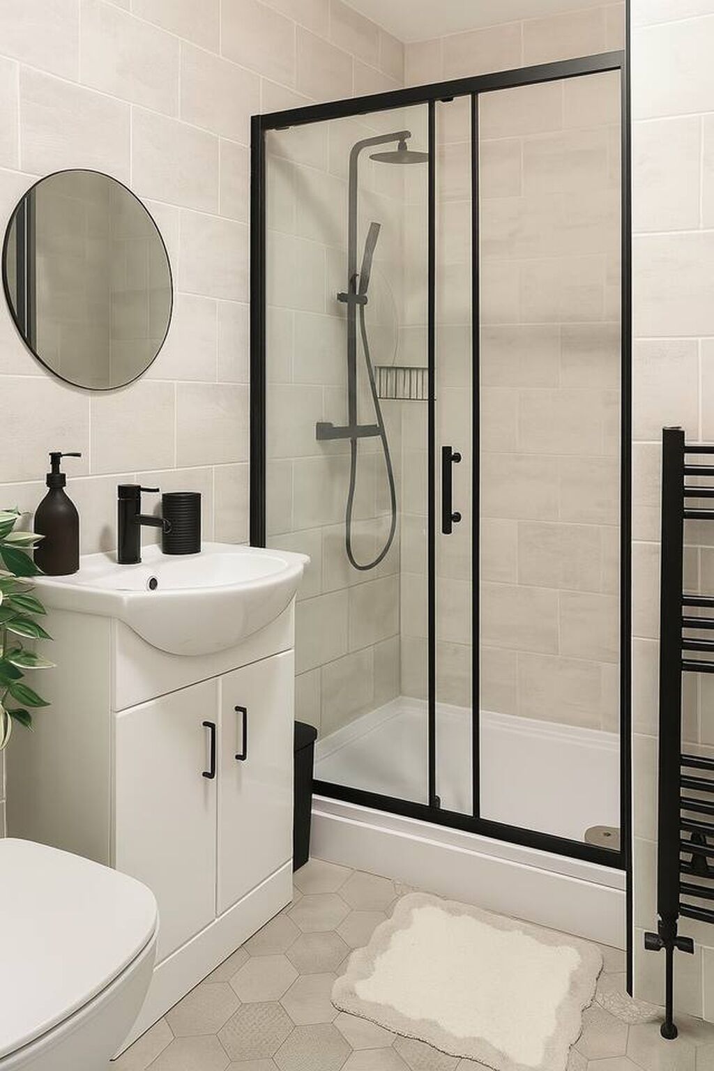 Ducha, secador de pelo, toallas, jabón