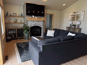 House, Multiple Beds, Patio (Fox's Den) | Living area - Fox's Den Fence Lake Home - Private With Lake View (Minocqua)