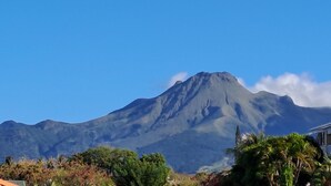 A mountain with a clear sky.
