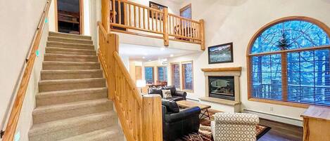 Smart TV, fireplace, video games