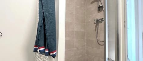Hair dryer, towels