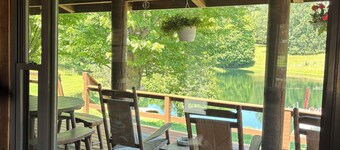 Relax In A Cabin Overlooking Your Own Pond And Acres Of Nature!