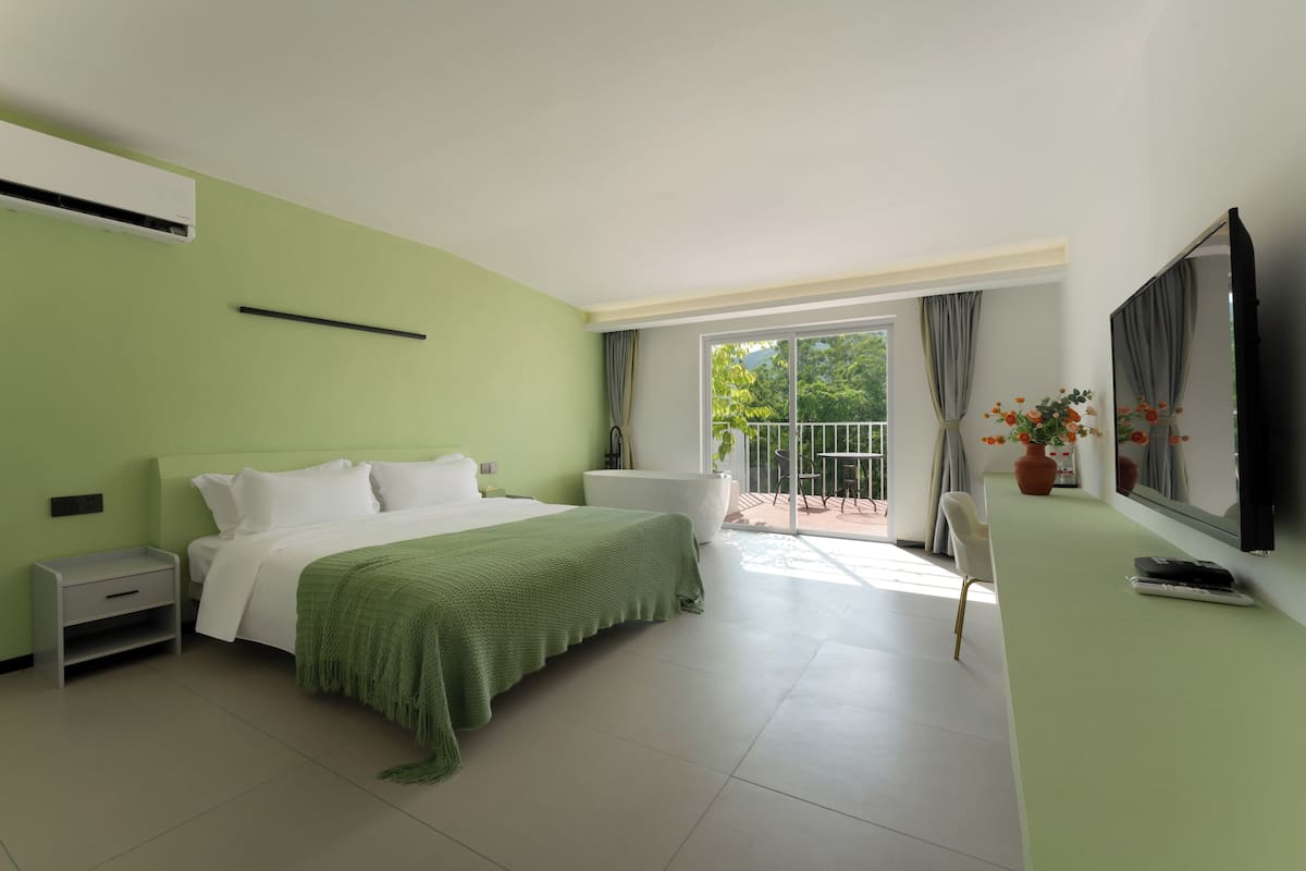 Quarto casal elite, vista para a montanha | Roupas de cama antialérgicas, cortinas blackout, quartos à prova de som