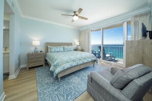 Iron/ironing board, free WiFi, bed sheets - Coastal Calm Boardwalk 1601 • Remodeled 3BR Gulf-Front End Unit w/ Huge Balcony (Panama City Beach)