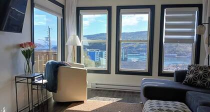 Lofty Haven ~ High/ Harbour Views of Narrows & Signal Hill/ Steps to Downtown