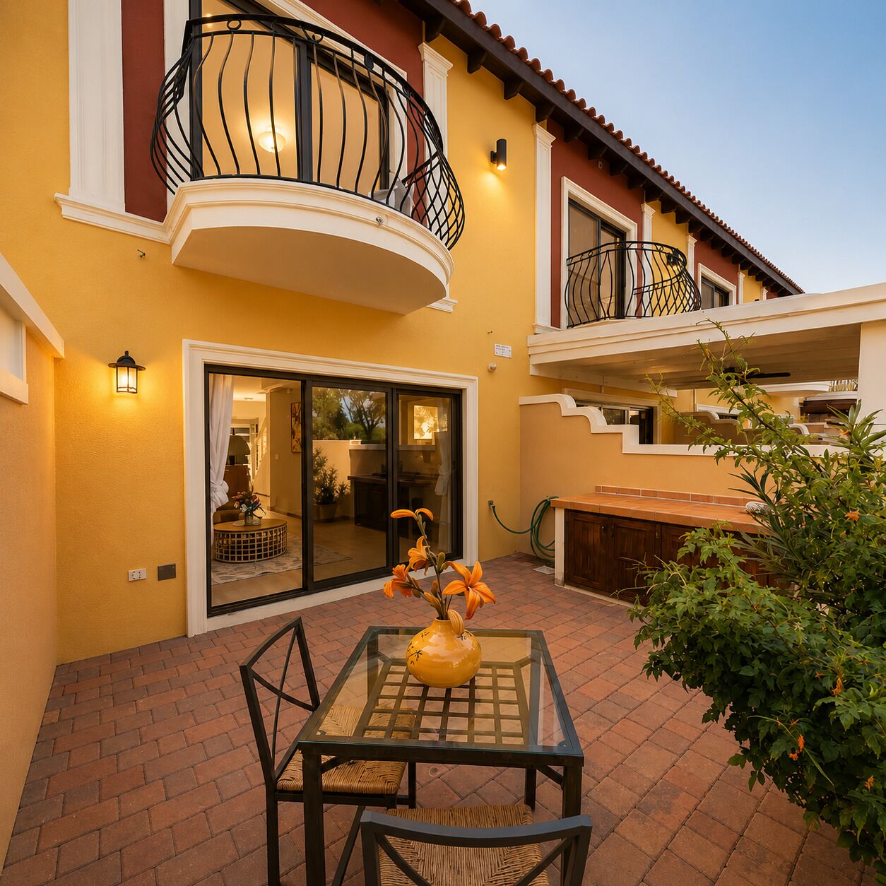Casa geminada família, 2 quartos, cozinha, vista para o resort | Terraço/pátio